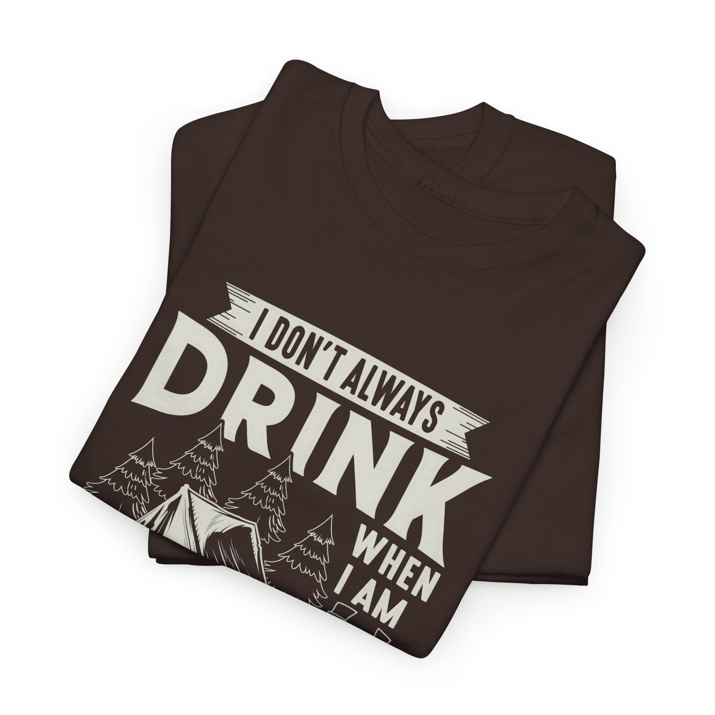Camping Drinking Unisex Heavy Cotton Tee - Perfect Gift for Outdoor Enthusiasts