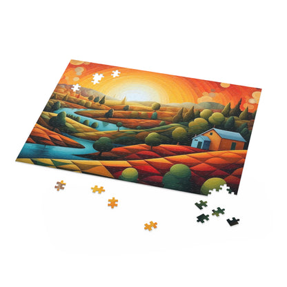 Cubist Country Style Puzzle, 500 Pieces, 20"x16"