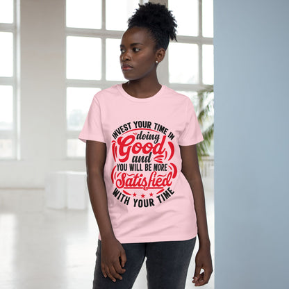 Inspirational Women's Maple Tee – Invest Your Time in Doing Good