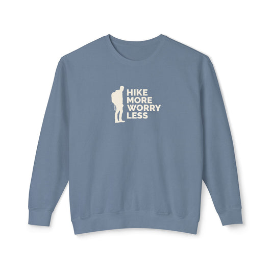 Hike More Worry Less Unisex Lightweight Crewneck Sweatshirt