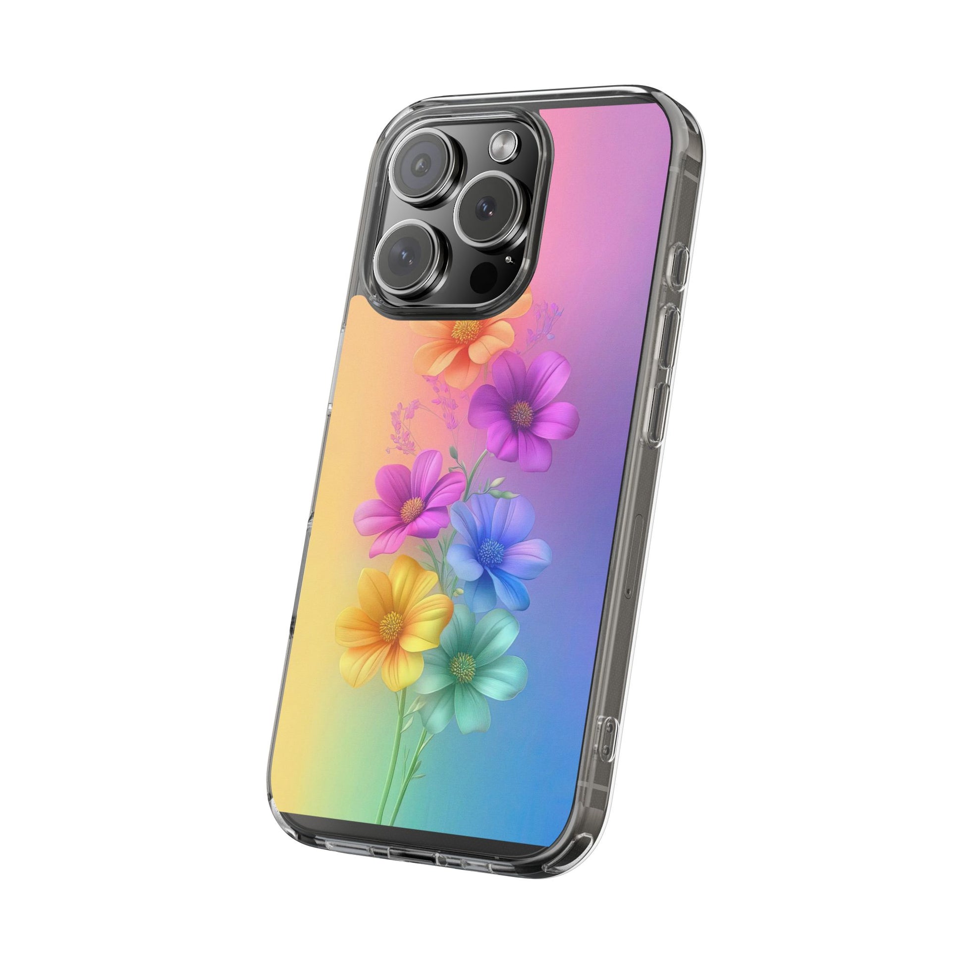 Floral Clear Phone Case – Colorful Flower Design
