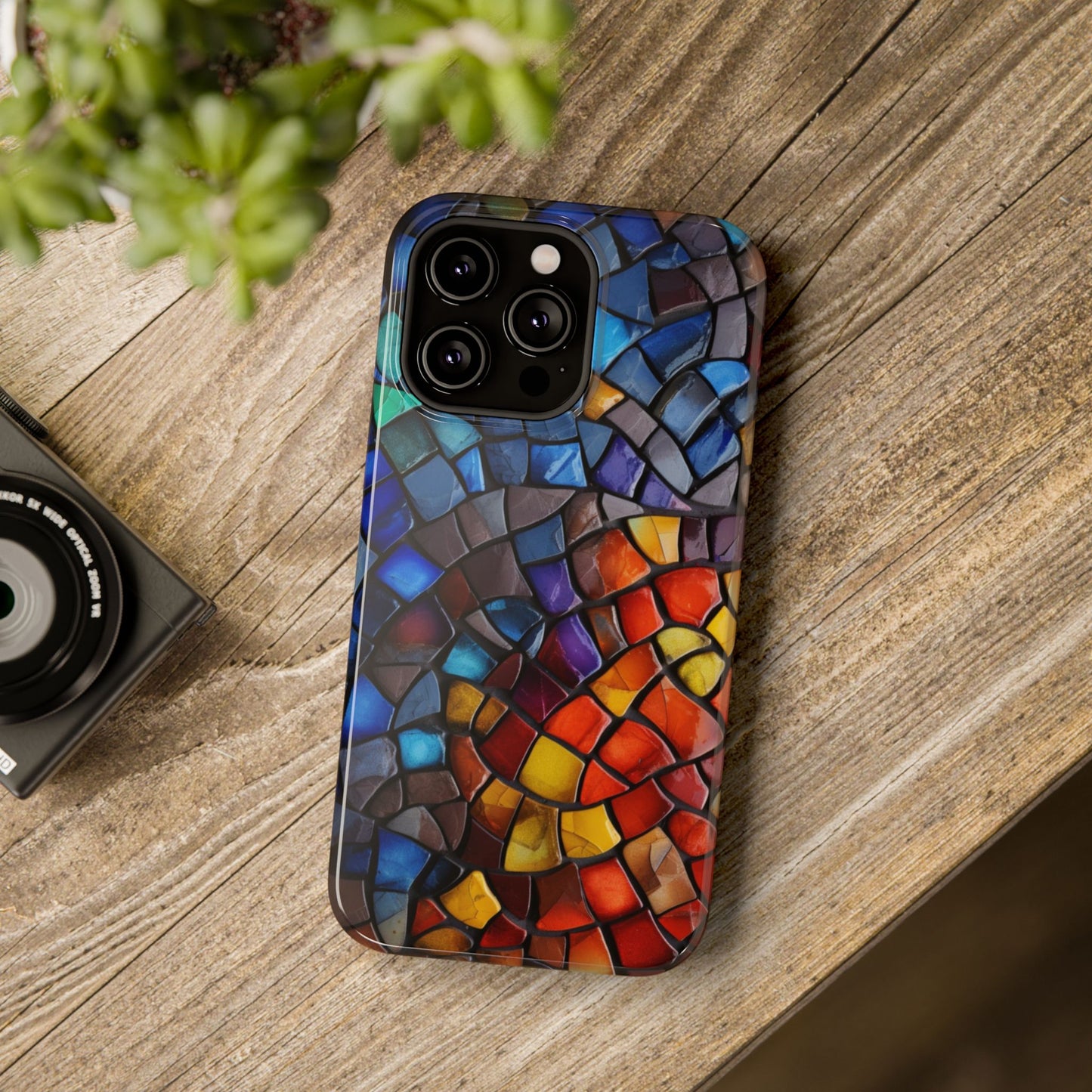 Stained Glass Impact-Resistant Phone Case, Colorful Phone Cover