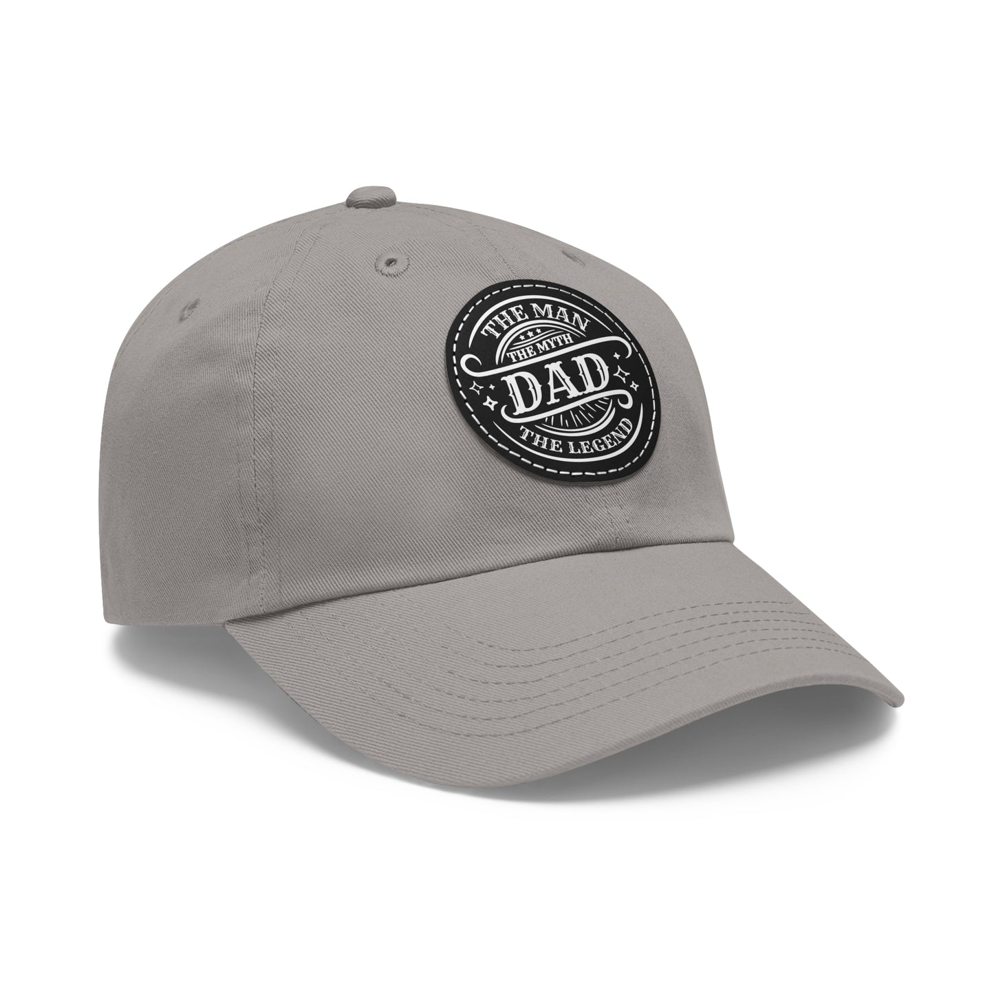 Classic Dad Hat with Leather Patch - 'The Man, The Myth, The Legend'