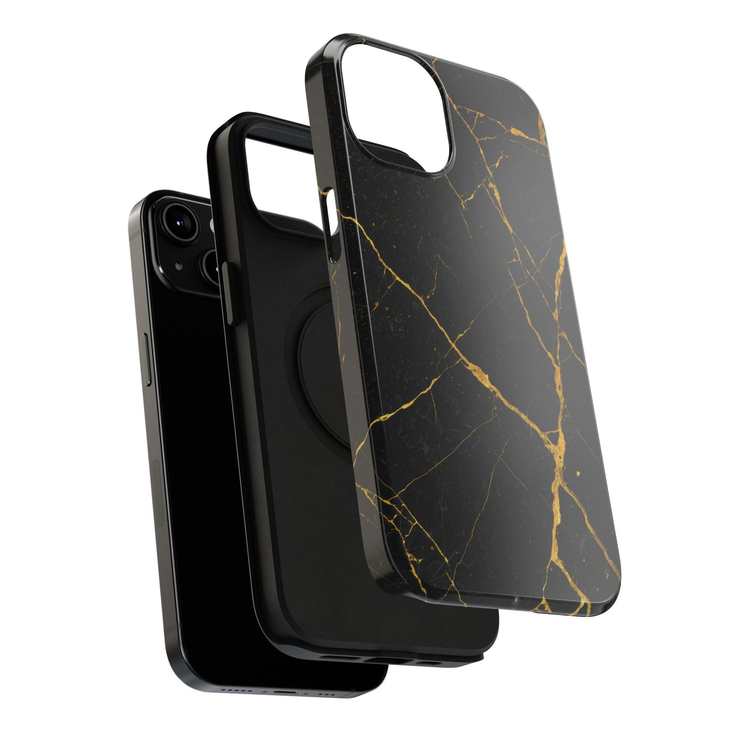 Luxury Black Marble Impact-Resistant iPhone