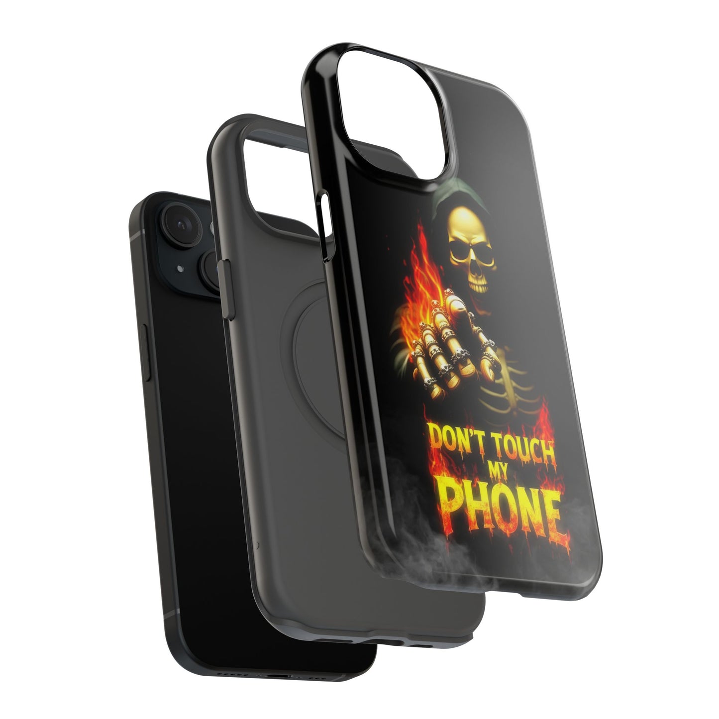 Skull Design Impact-Resistant iPhone Case, Don't Touch My Phone