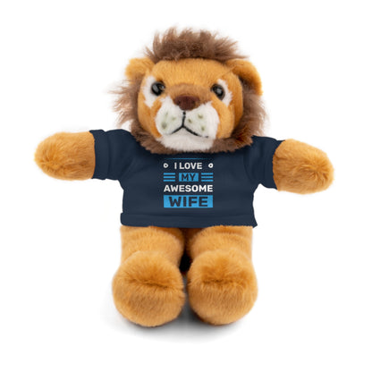 I Love My Awesome Wife Stuffed Animal, Cuddly Gift for Her