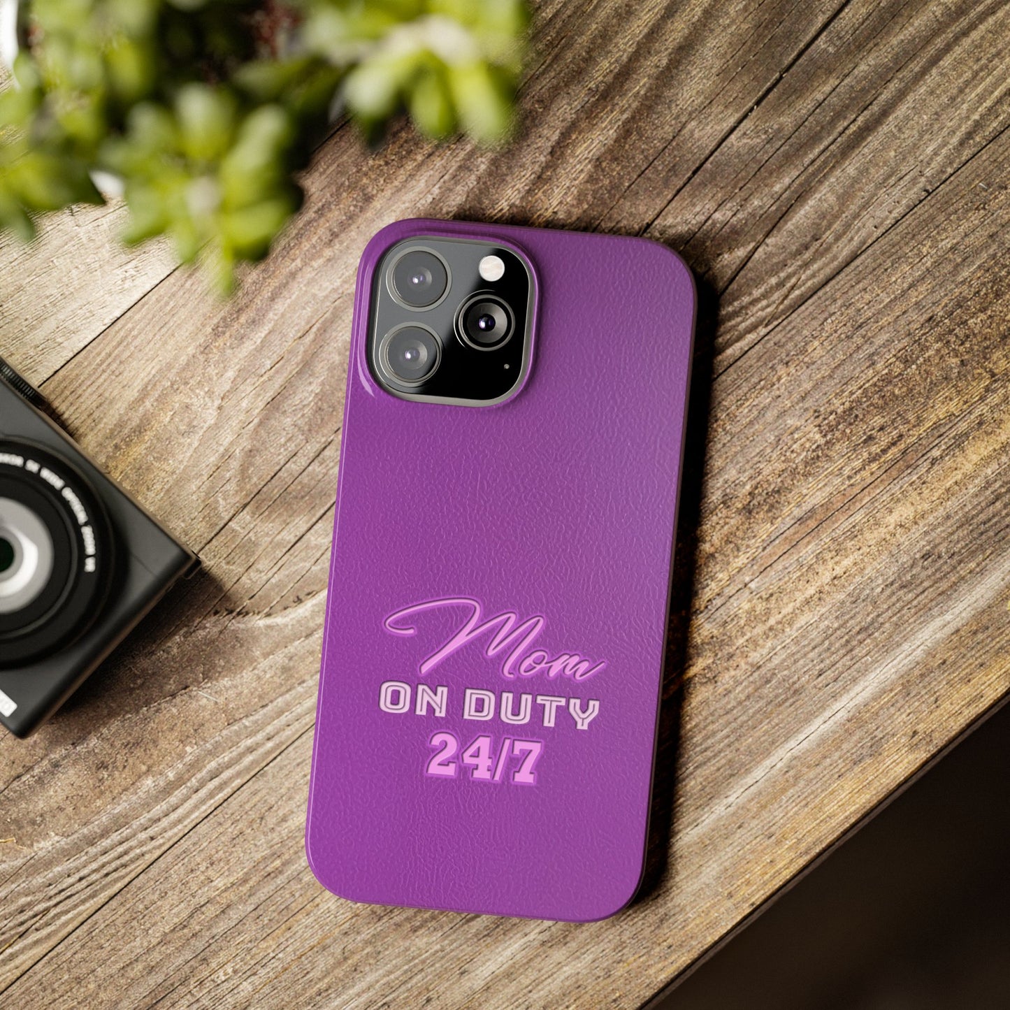 Mom On Duty Slim Case, Purple Case for Mothers