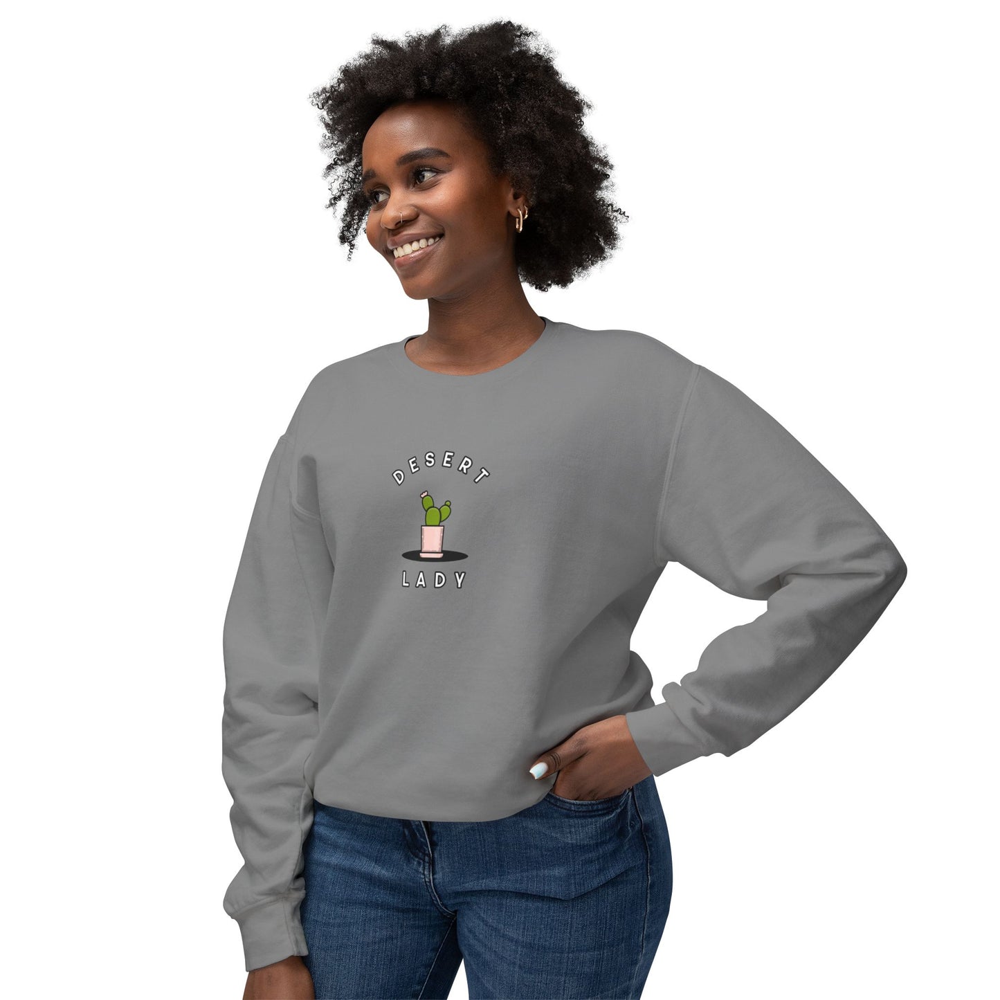 Desert Lady Unisex Lightweight Crewneck Sweatshirt