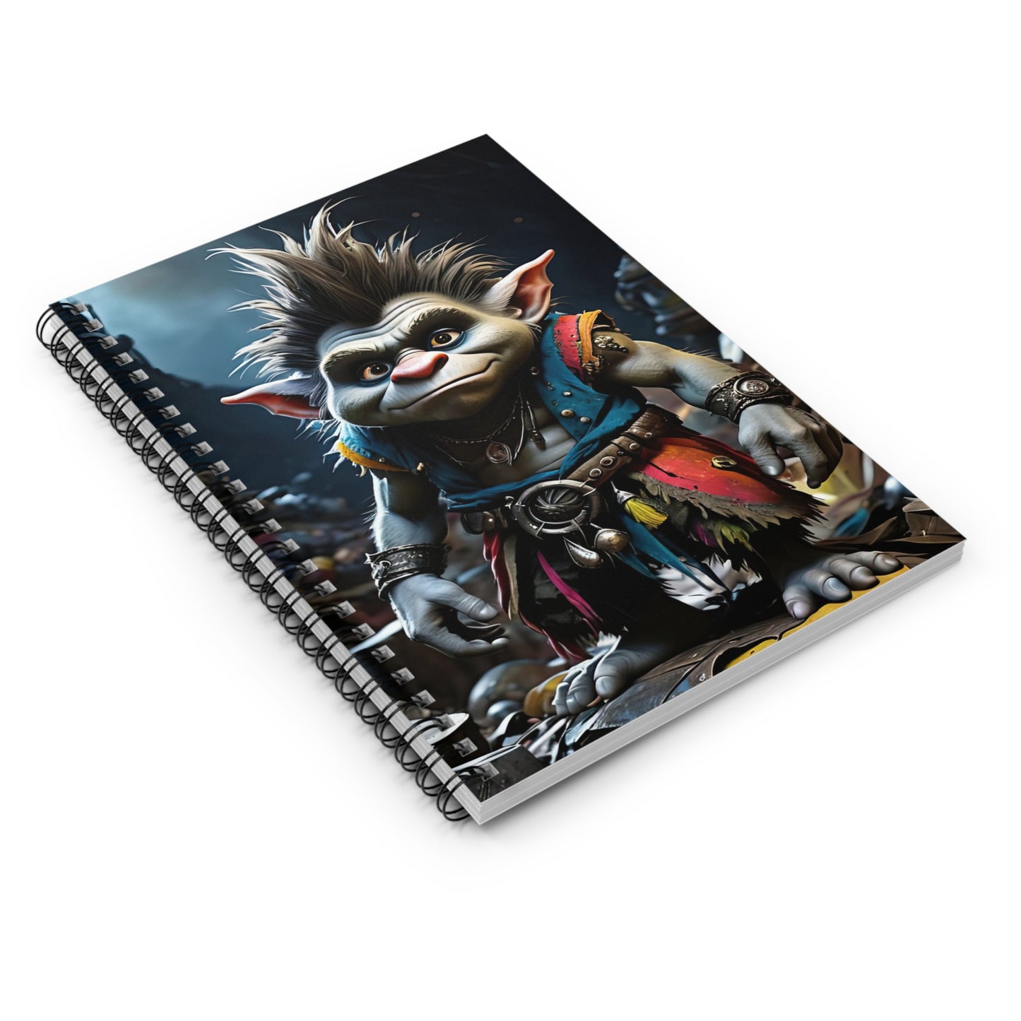 Fantasy-Themed Spiral Notebook with Ruled Lines, Troll Design