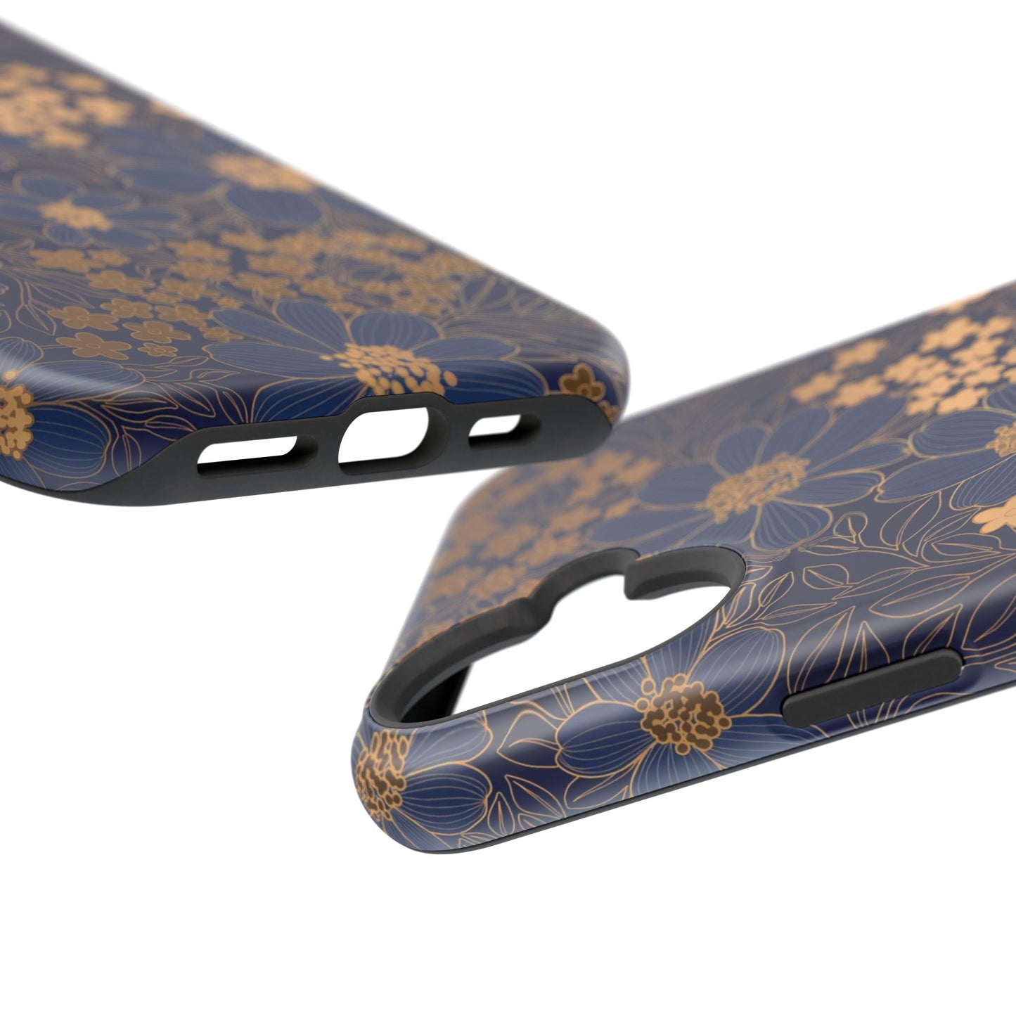 Luxury Serial Magnetic Phone Case, Golden Floral
