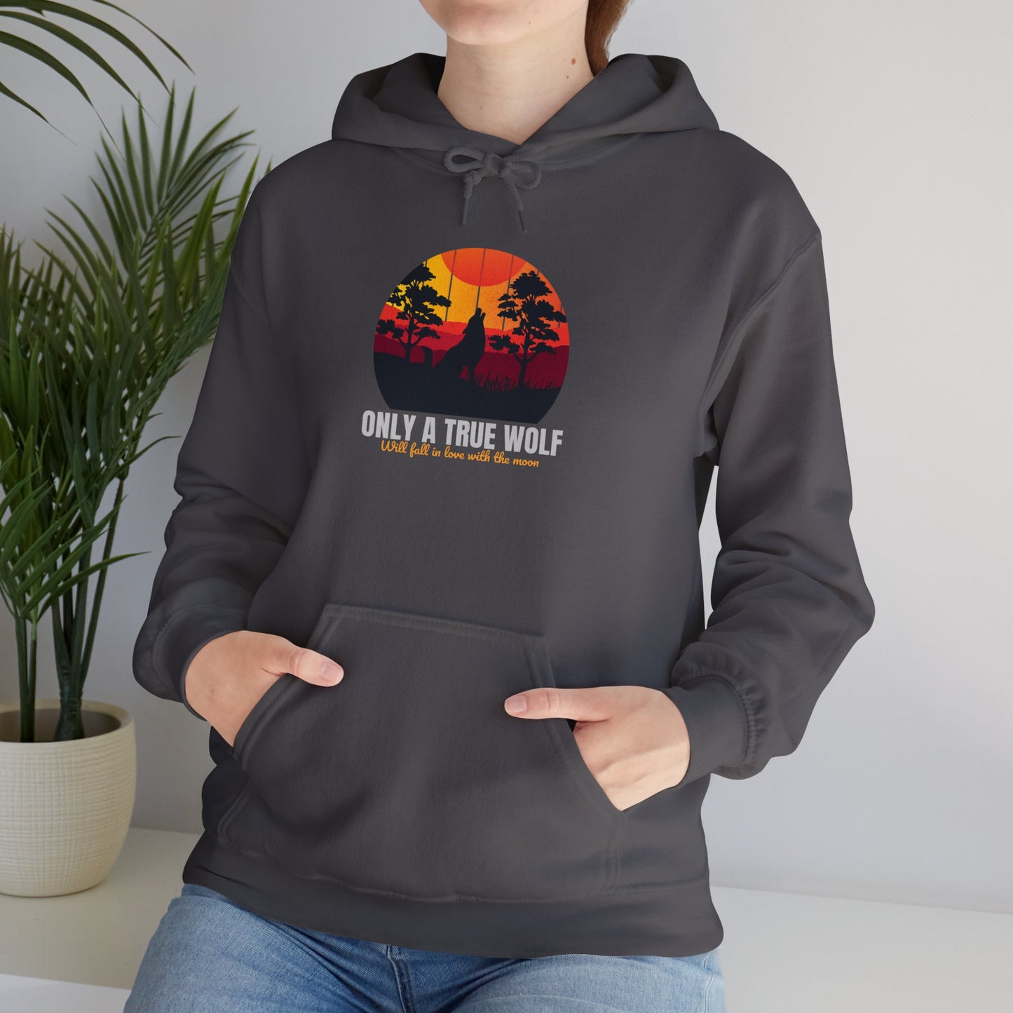 Only A True  Wolf Unisex Heavy Blend™ Hooded Sweatshirt