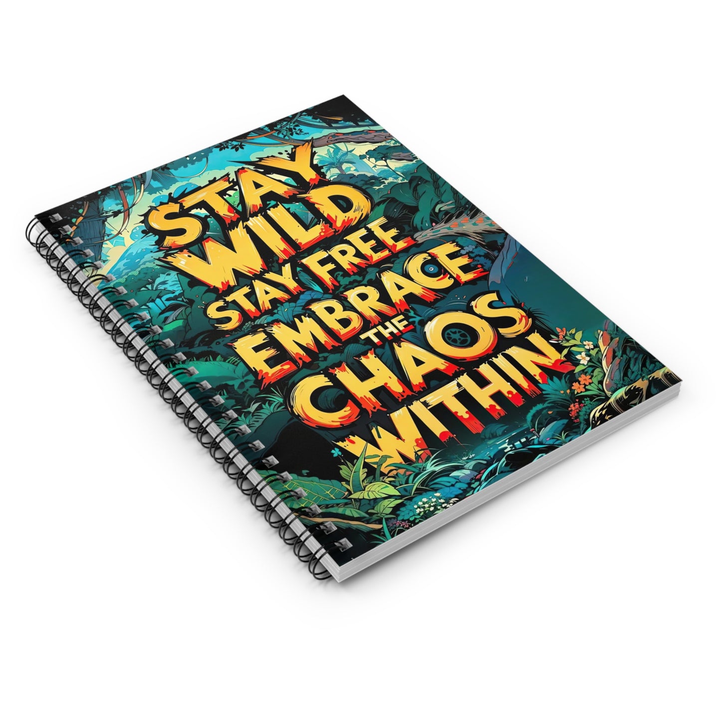 Wild Spirit Spiral Notebook 6" x 8" – Inspirational Journal, 'Stay Wild' Design