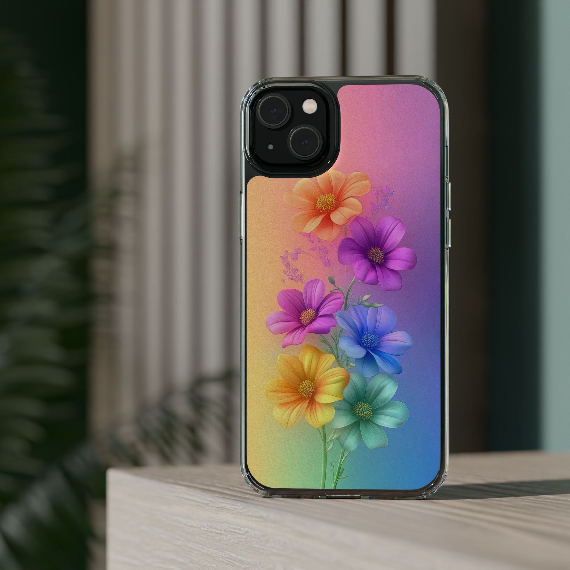 Floral Clear Phone Case – Colorful Flower Design