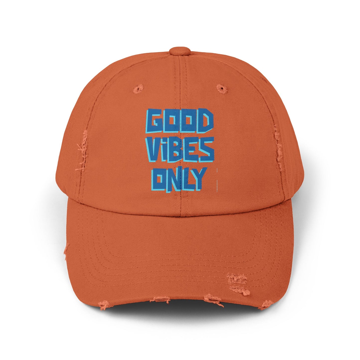 Good Vibes Only Unisex Distressed Cap