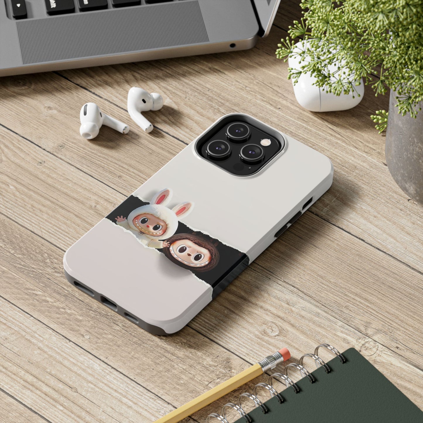 The Monsters Tough Case for iPhone Models and Variations – Dual Layer Protective Cover, Playful Design, Cute Mobile Accessory