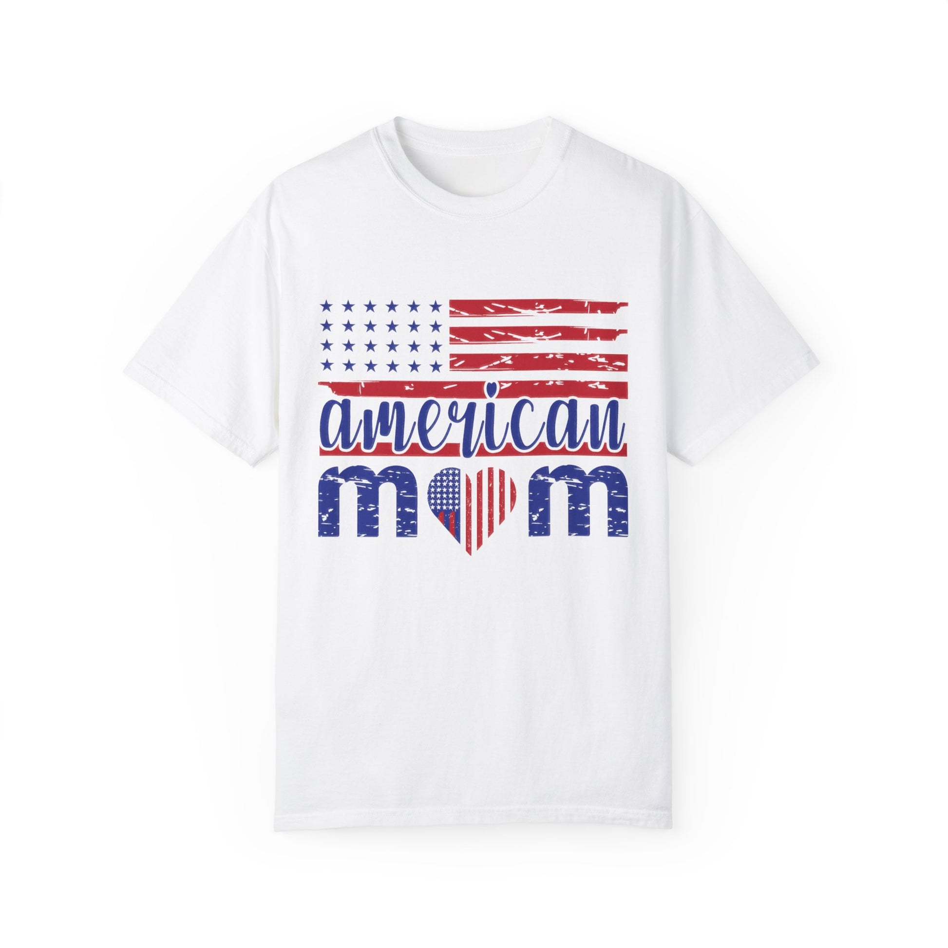 American Mom Garment-Dyed T-Shirt - Patriotic Tee for Moms