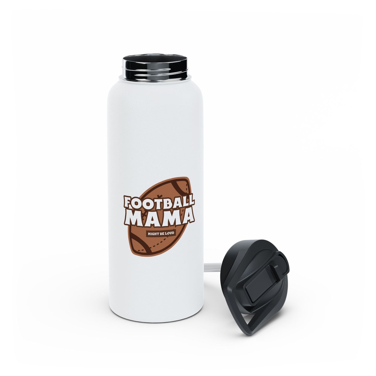 Football Mama Stainless Steel Water Bottle, Standard Lid