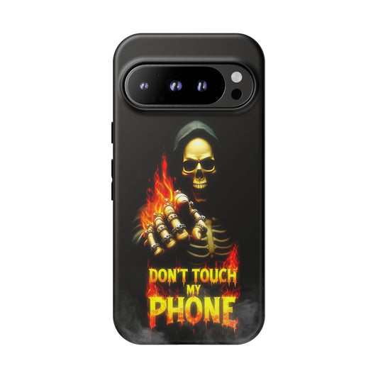 Skull Design Google Pixel Phone Case, Don't Touch My Phone Mobile Cover