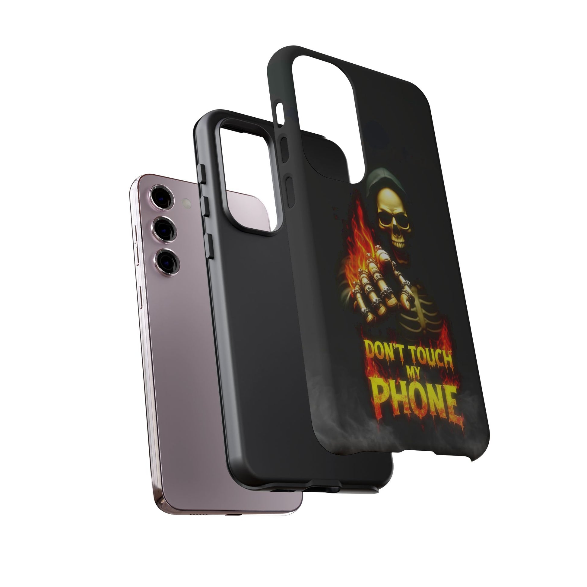 Skull Design Samsung Phone Case, Don't Touch My Phone Mobile Cover