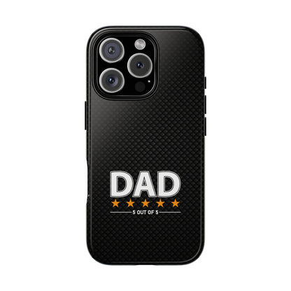 5-Star Dad iPhone Case - Tough Black Cover for Father's Day