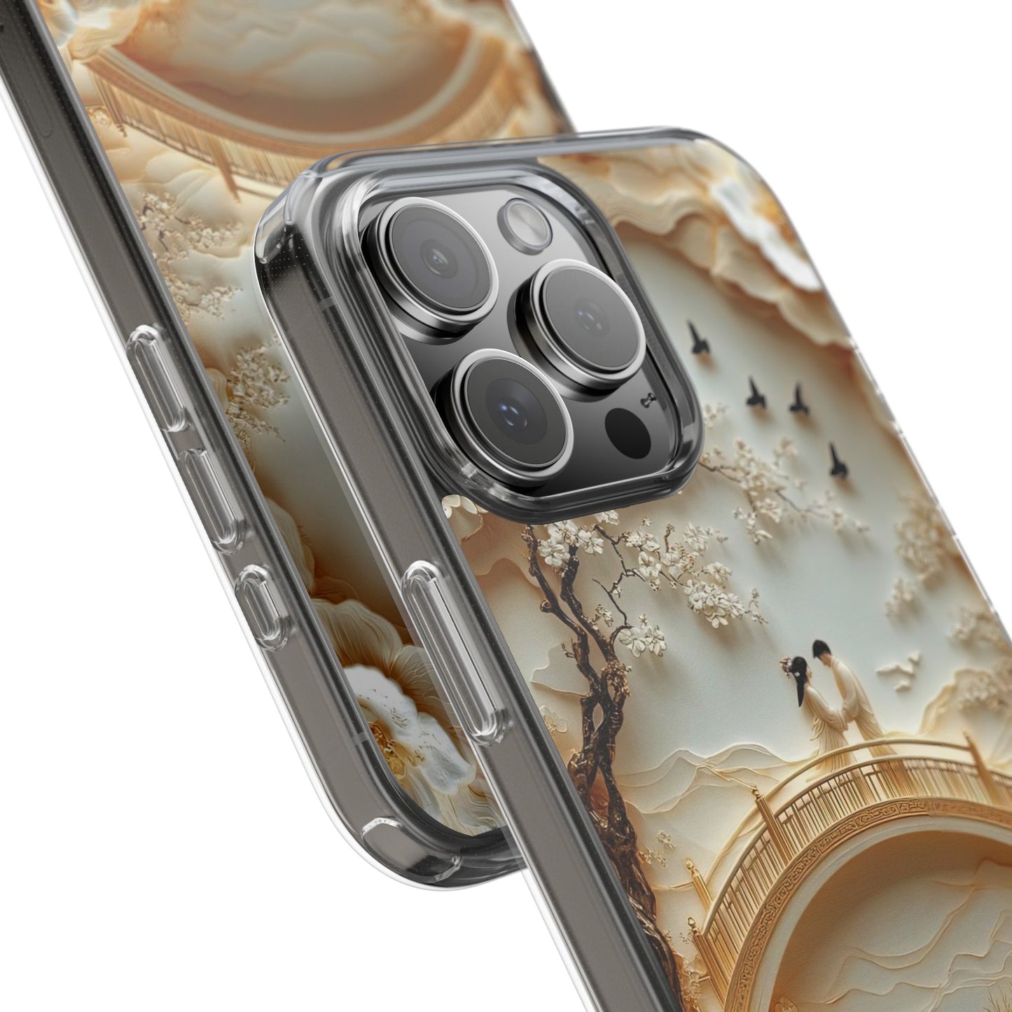 Romantic Couple 3D Effect Clear Cases,  Artistic Protective Cover