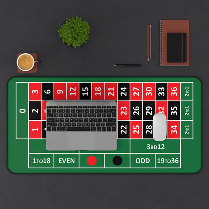 European Roulette Desk Mat — Casino-Themed Gaming/Office Mat
