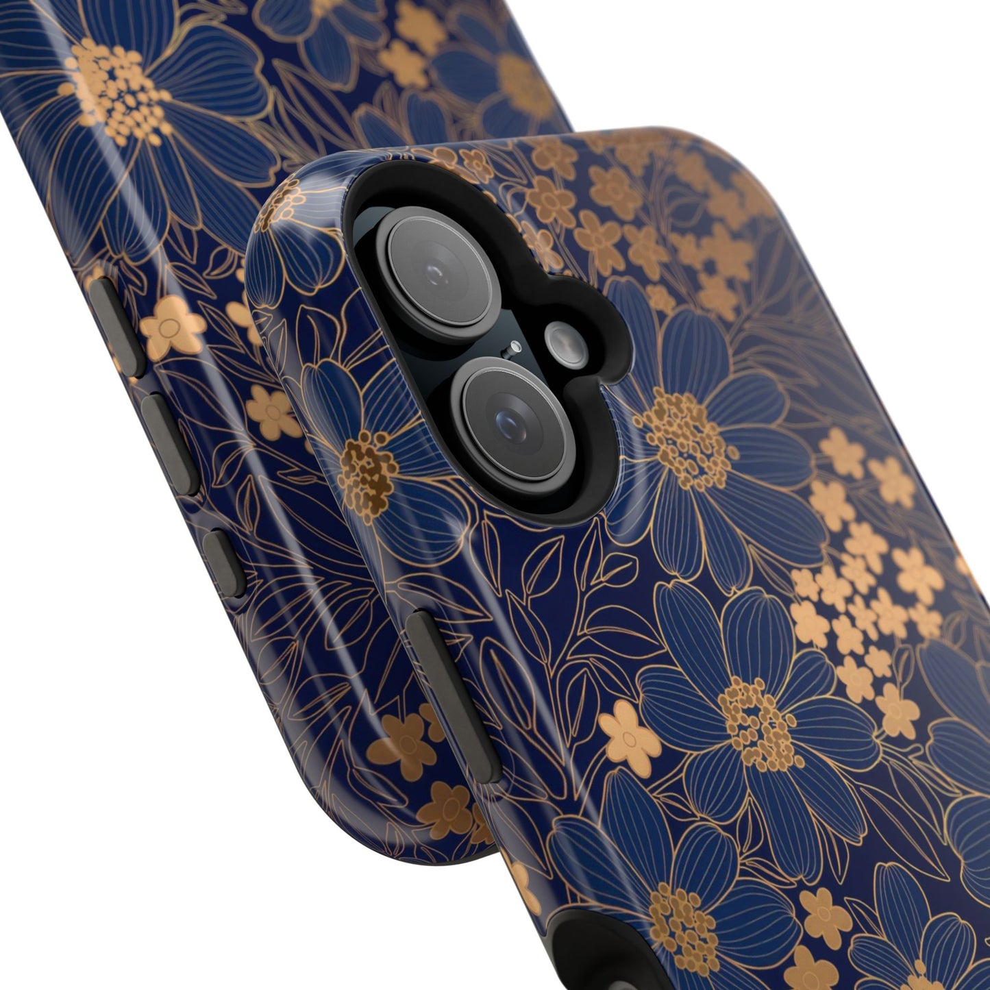 Luxury Serial Magnetic Phone Case, Golden Floral
