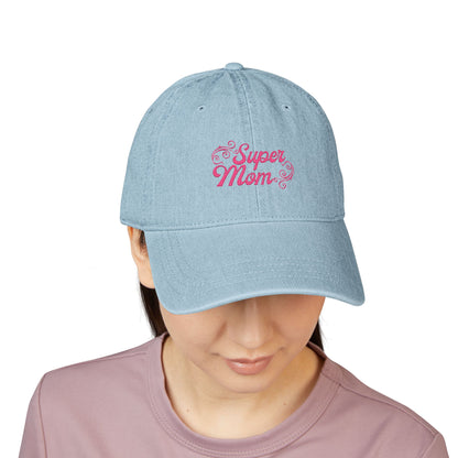 Super Mom Denim Cap / Embroidered