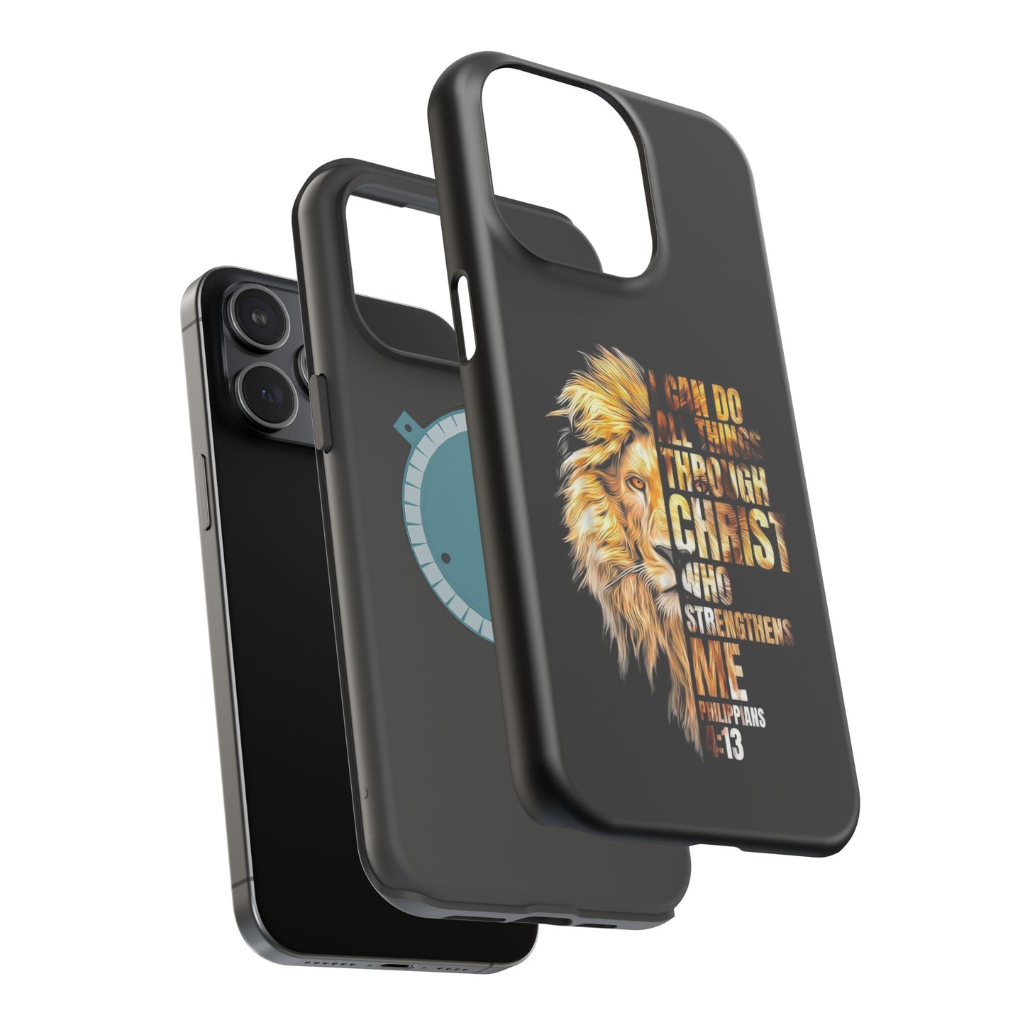 Inspirational Lion Magnetic iPhone Case, Strength & Faith, Christian Accessories
