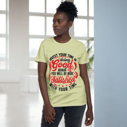 Inspirational Women's Maple Tee – Invest Your Time in Doing Good