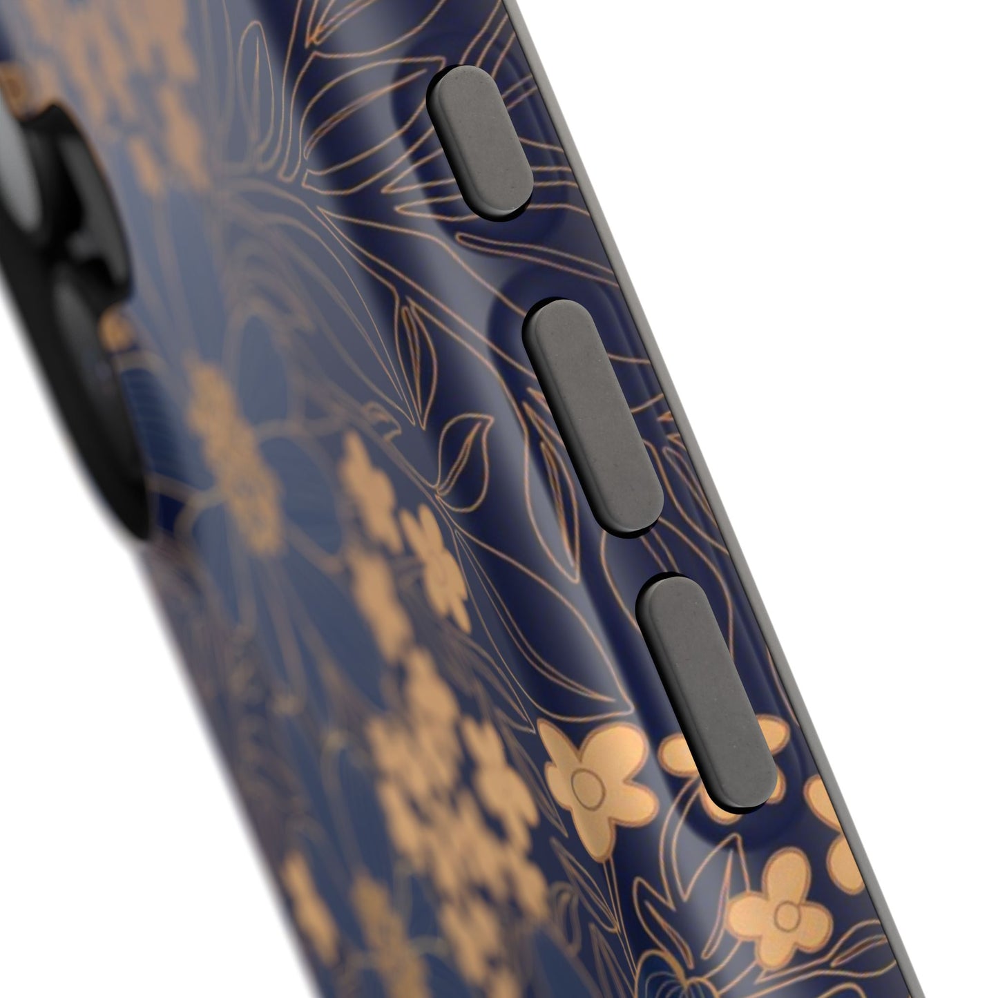 Luxury Serial Magnetic Phone Case, Golden Floral
