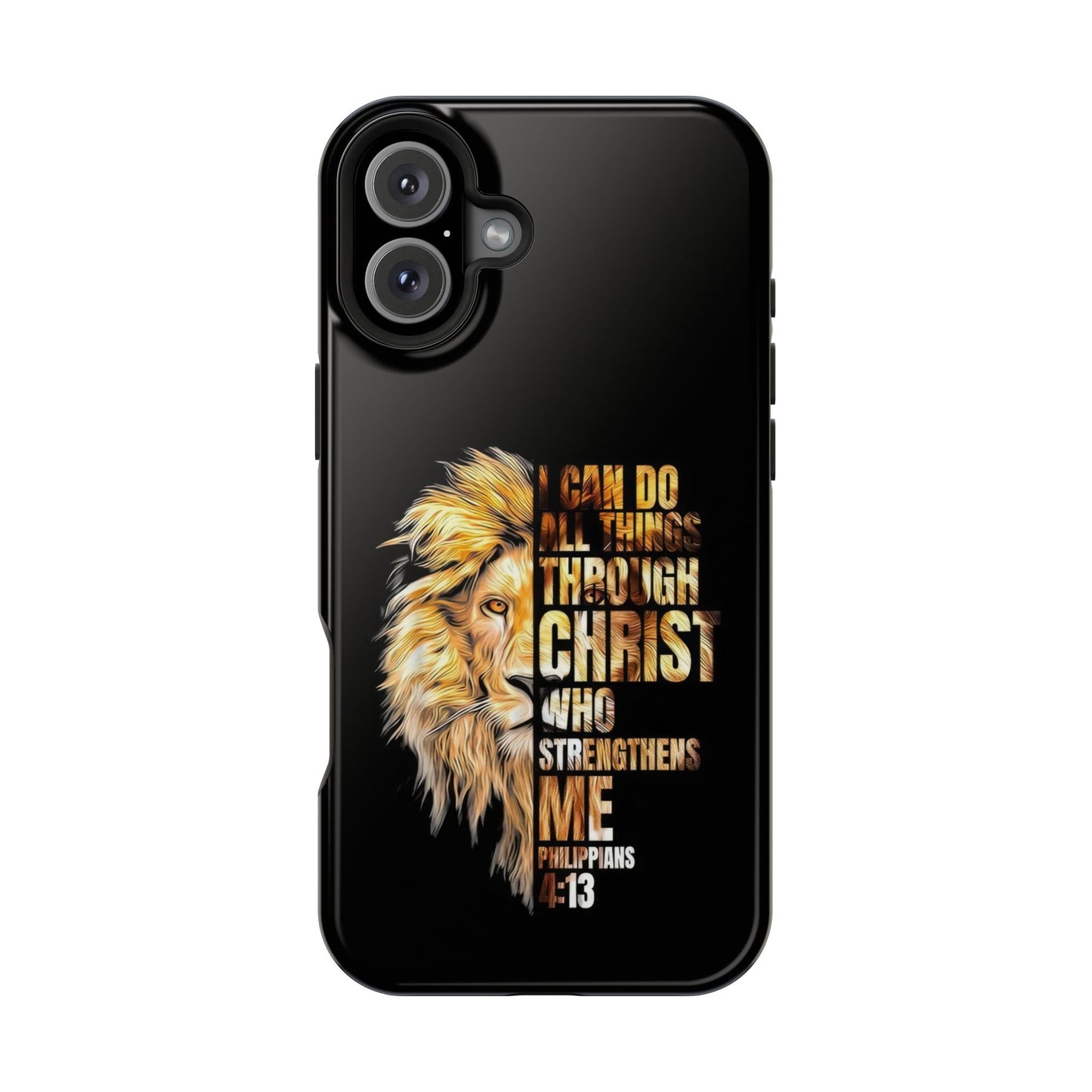 Inspirational Lion Magnetic iPhone Case, Strength & Faith, Christian Accessories