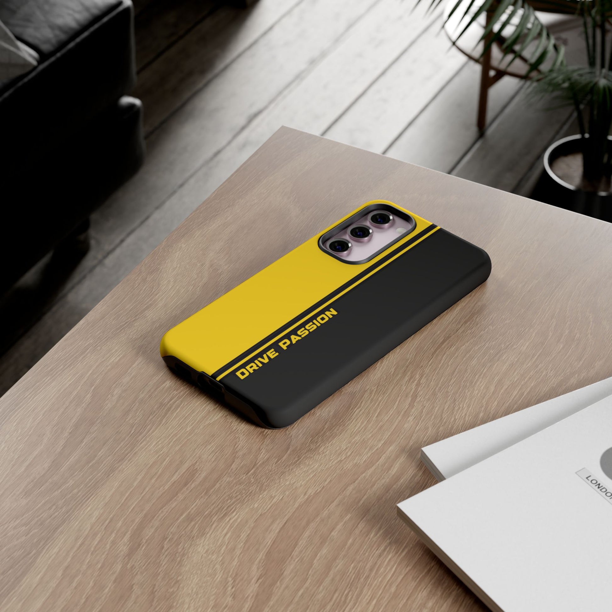 Drive Passion Tough Case – Bold Yellow & Black Design