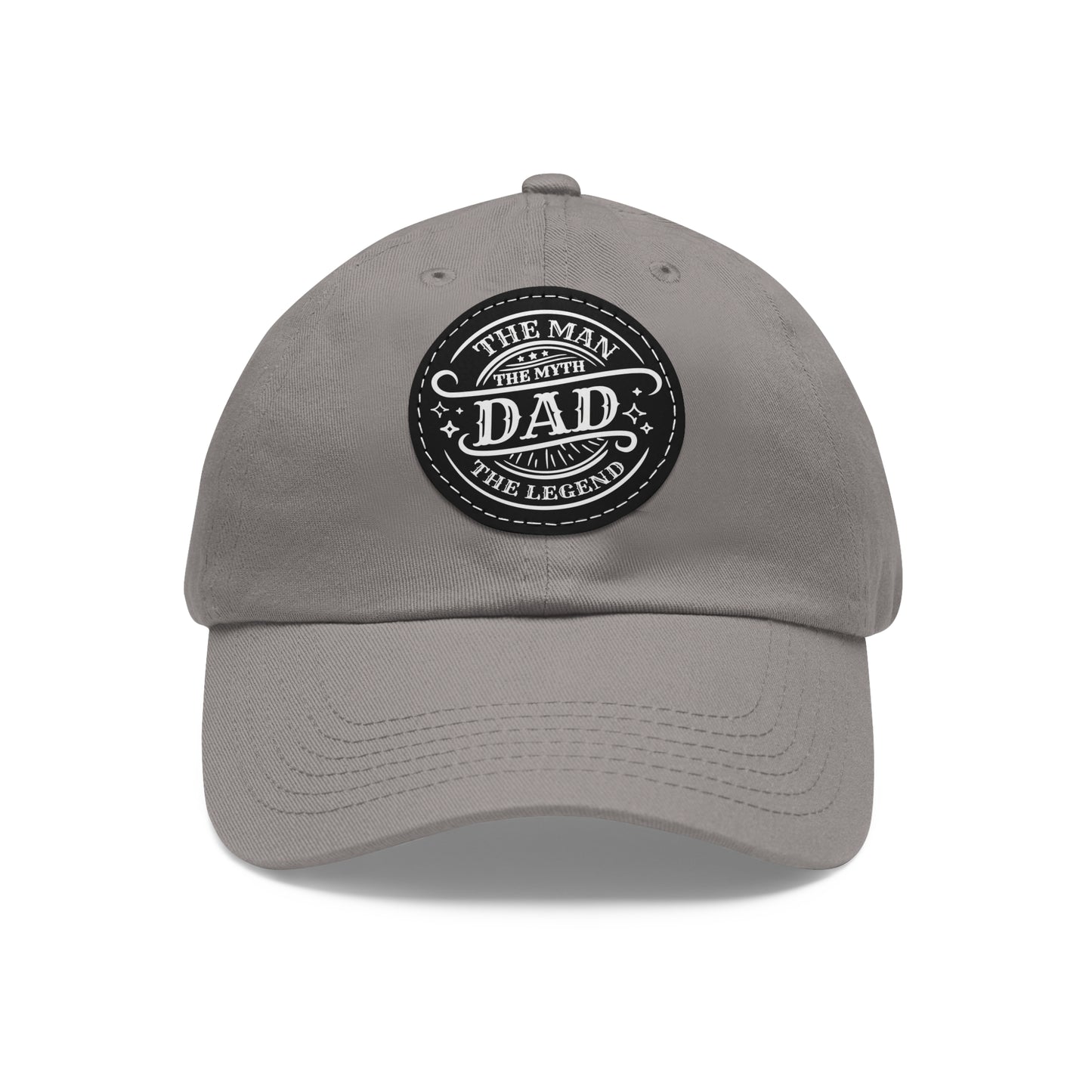 Classic Dad Hat with Leather Patch - 'The Man, The Myth, The Legend'