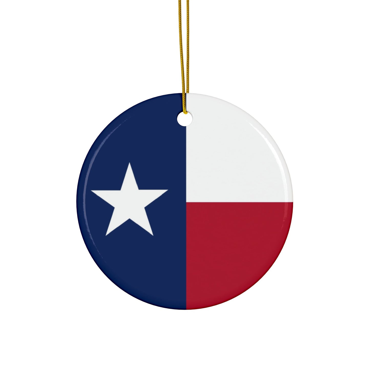 Lone Star Ceramic Ornaments, 2-Side Print, (1pc, 3pcs, 5pcs, 10pcs)