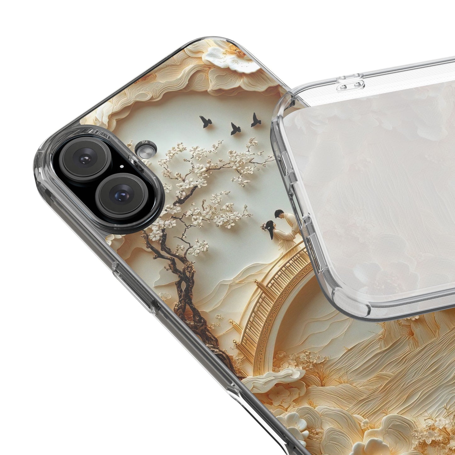 Romantic Couple 3D Effect Clear Cases,  Artistic Protective Cover