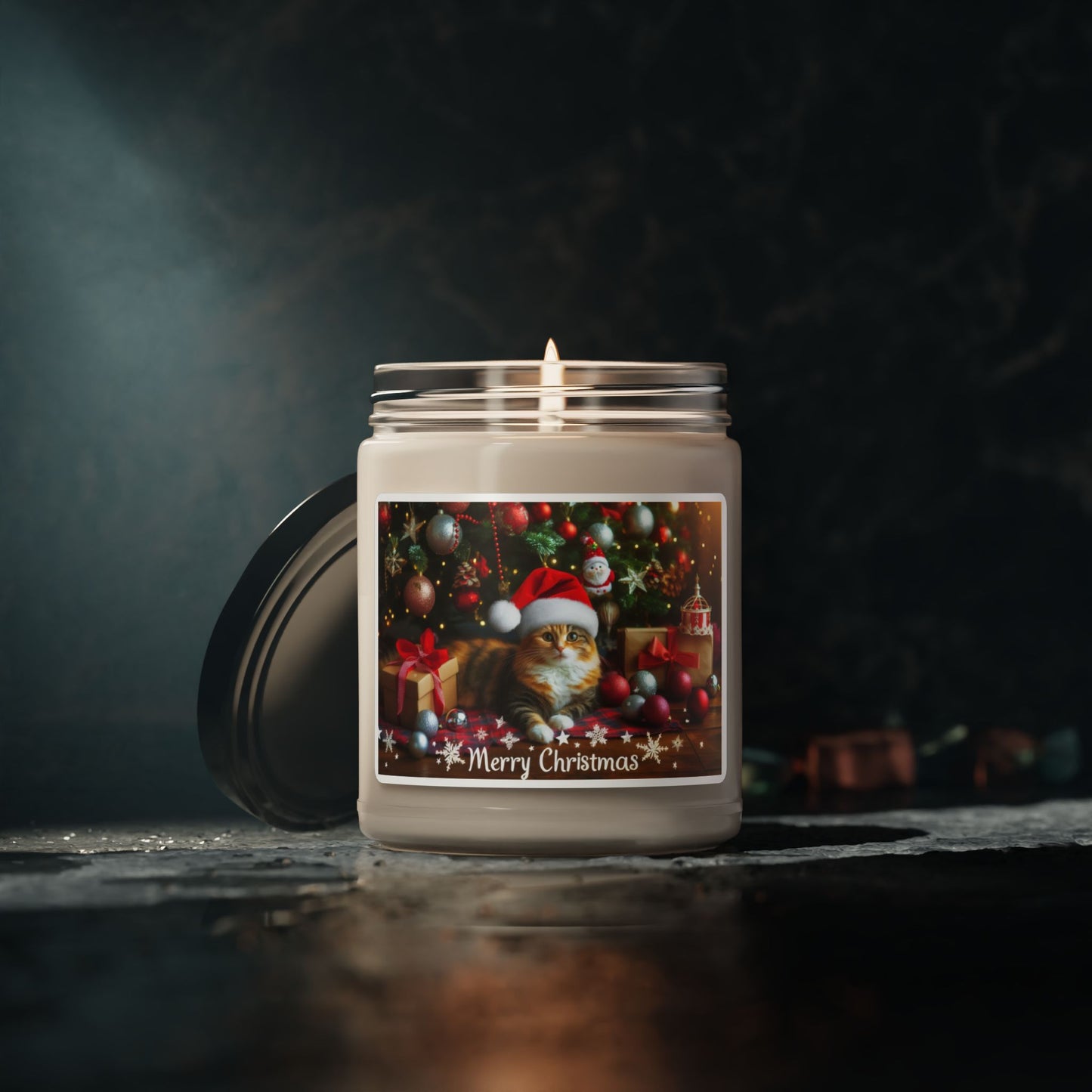 Christmas Cat Scented Soy Candle, 9oz