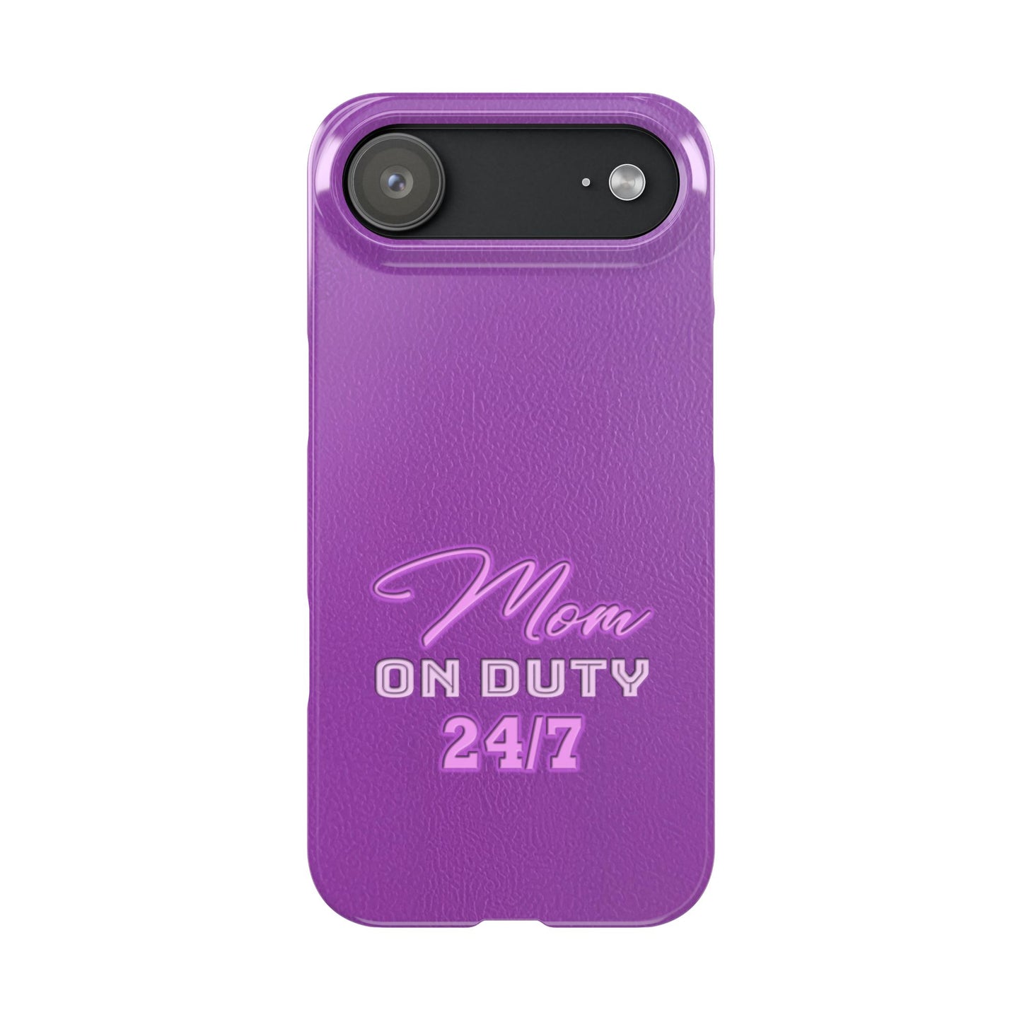 Mom On Duty Slim Case, Purple Case for Mothers