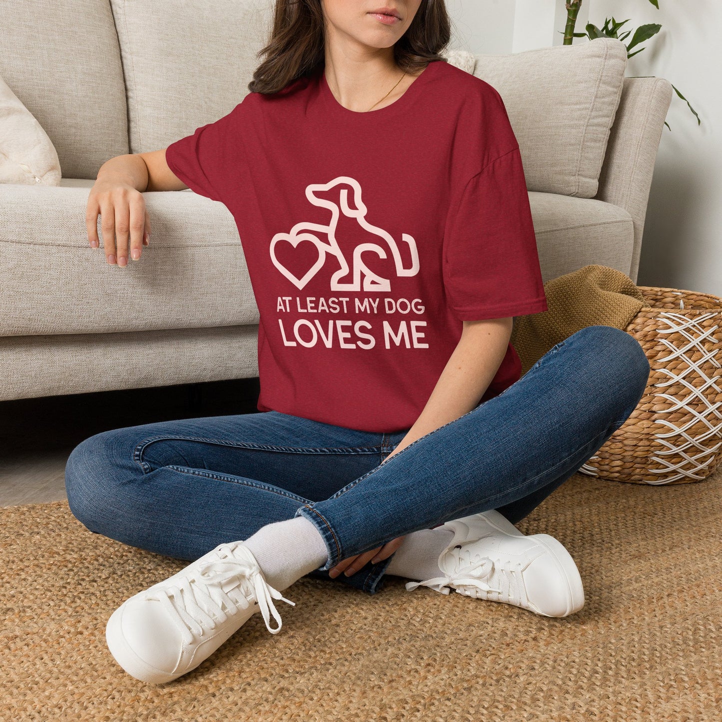 Dog Lover Unisex T-Shirt - At Least My Dog Loves Me