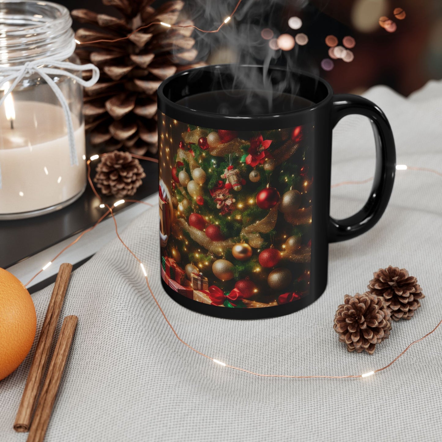 Santa’s Yuletide Gifts Black Mug - 11oz, 15oz