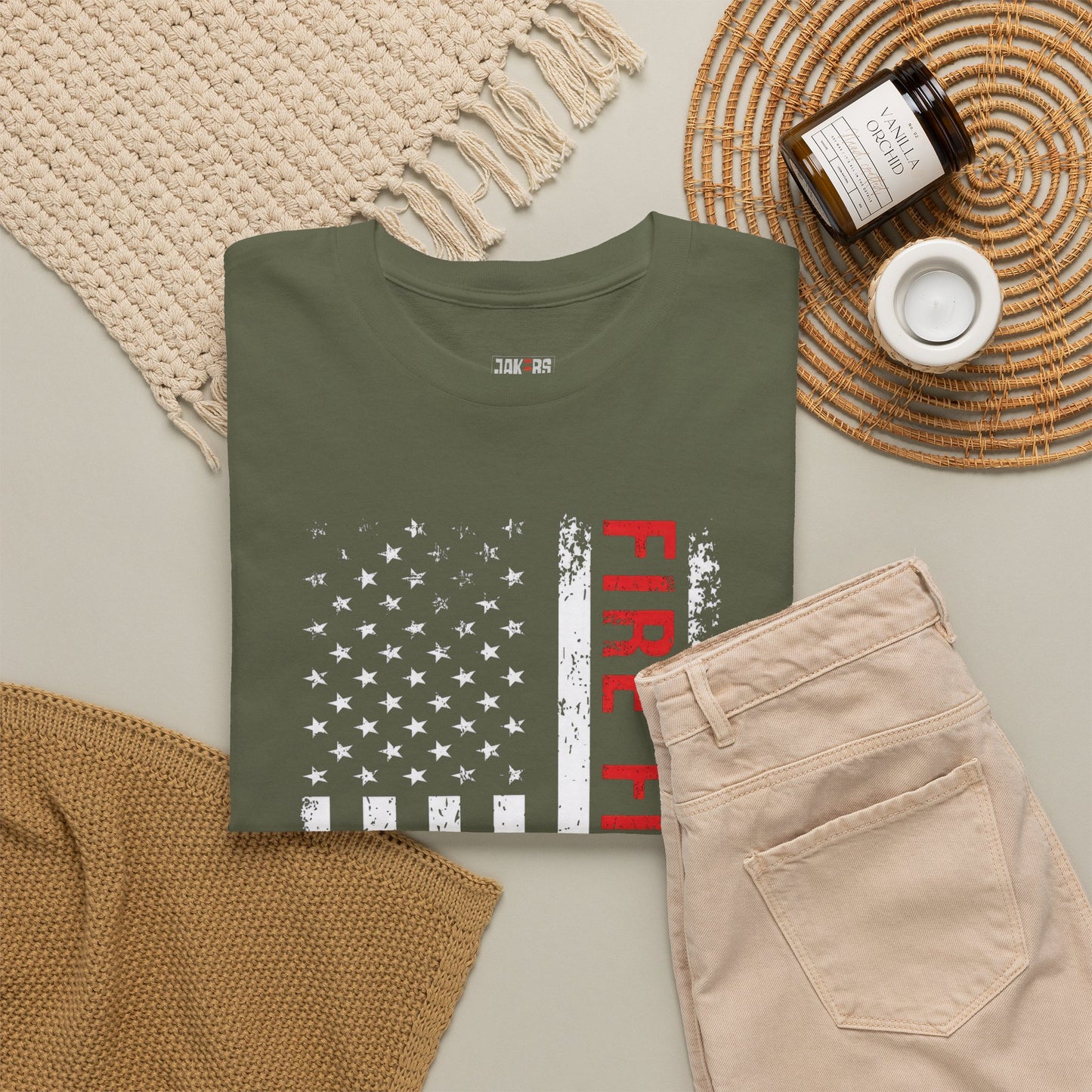 Firefighter Red Line T-shirt