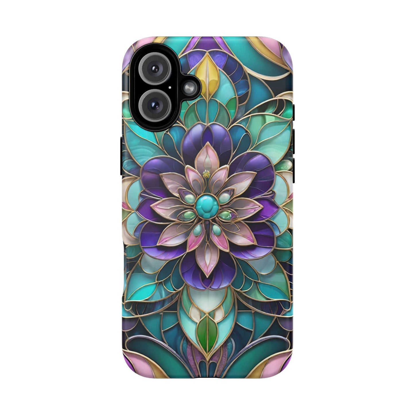 Floral Stained Glass Tough Phone Case -Stylish Protection for Your Device