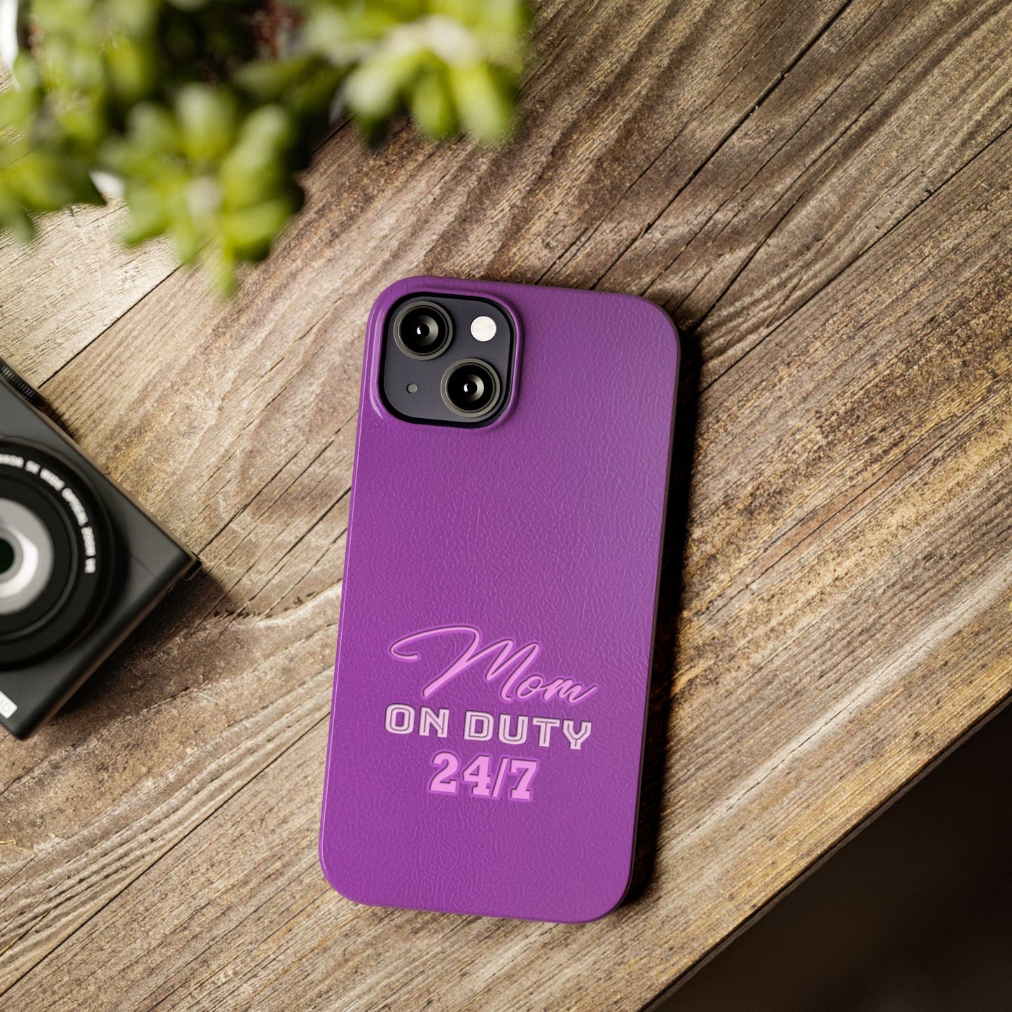 Mom On Duty Slim Case, Purple Case for Mothers