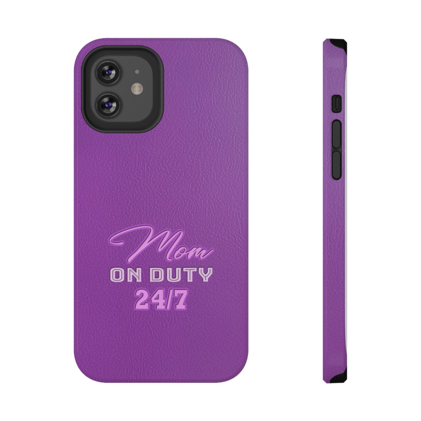Mom On Duty Impact-Resistant Case, Purple Case for Mothers