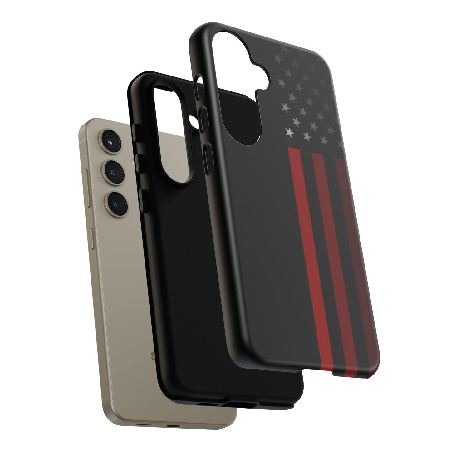 Patriotic Samsung Tough Cases, Red Line American Flag Phone Cover