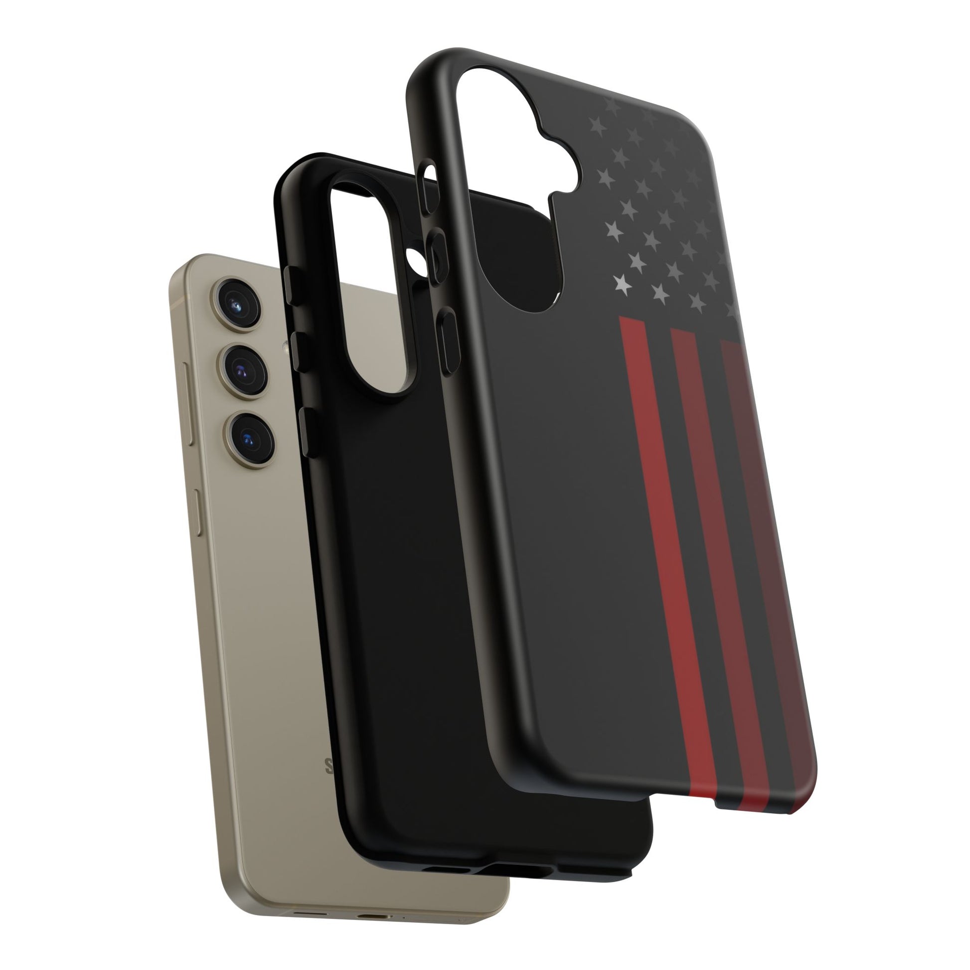 Patriotic Samsung Tough Cases, Red Line American Flag Phone Cover