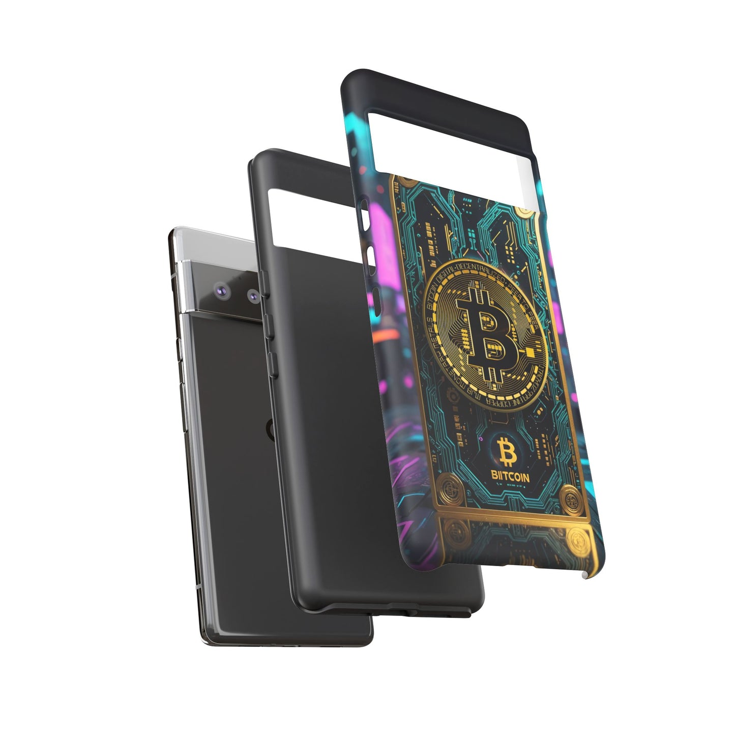 Bitcoin Google Pixel Phone Case - Tough Cases with Cryptocurrency Design