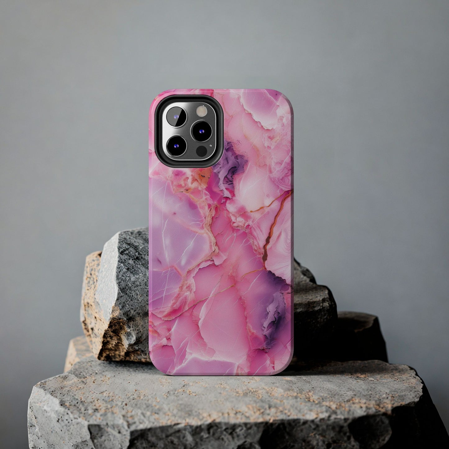 Pink Marble Tough Cases for iPhone, Stylish Protective Covers