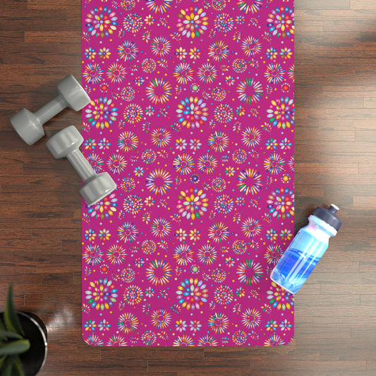 Vibrant Vibes Rubber Yoga Mat / Pink