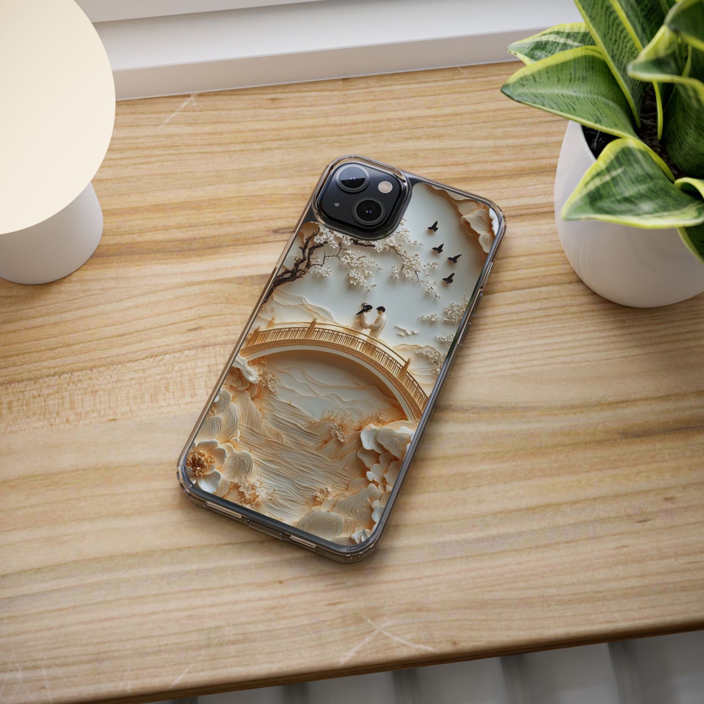 Romantic Couple 3D Effect Clear Cases,  Artistic Protective Cover